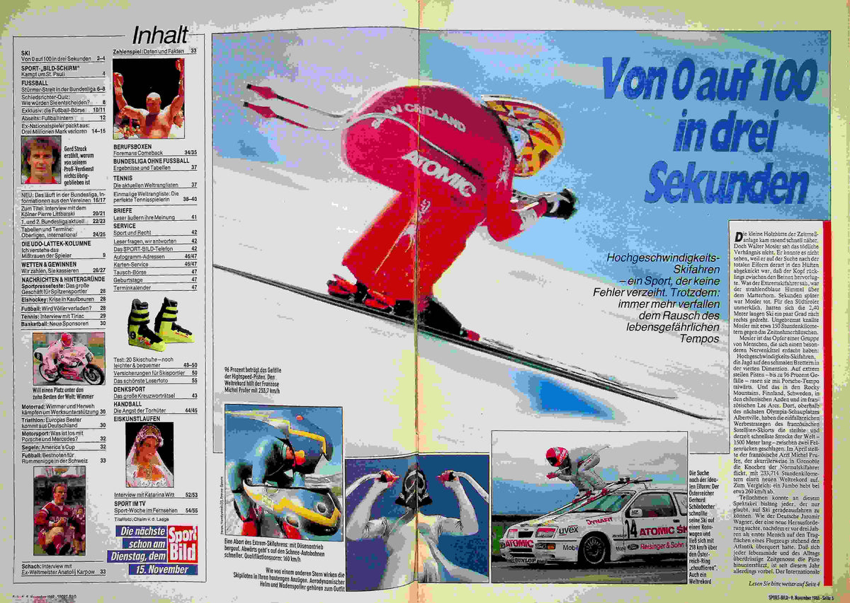 Inhaltsverzeichnis Sport Bild 46/1988