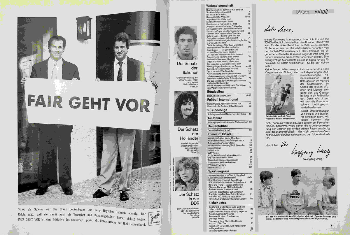 Inhaltsverzeichnis Kicker 46/1990