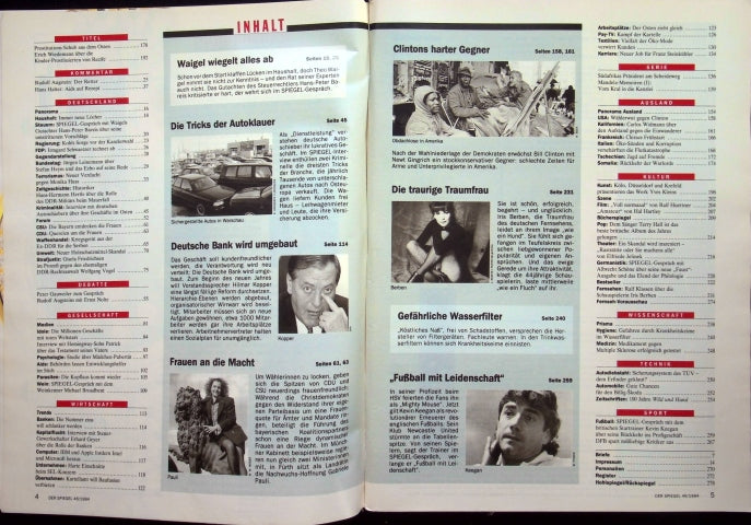 Inhaltsverzeichnis Spiegel 46/1994