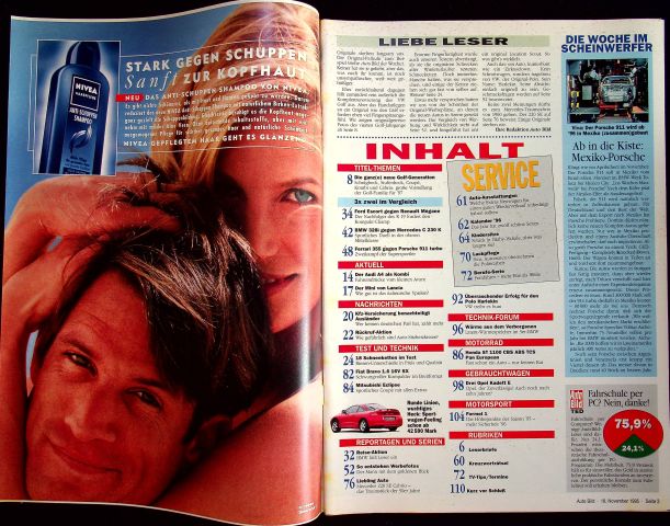 Inhaltsverzeichnis Auto Bild 46/1995