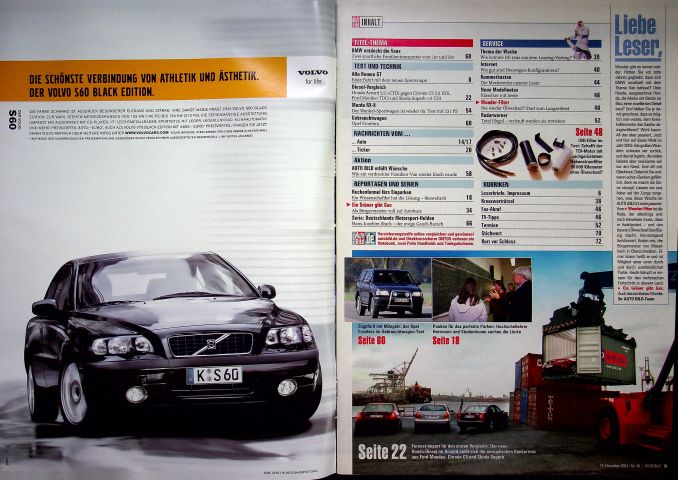 Inhaltsverzeichnis Auto Bild 46/2003