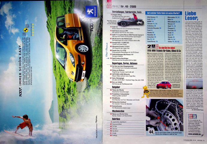 Inhaltsverzeichnis Auto Bild 46/2005