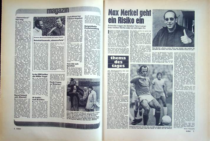 Inhaltsverzeichnis Kicker 47/1975