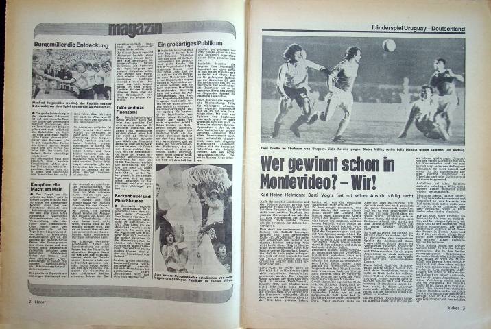 Inhaltsverzeichnis Kicker 47/1977