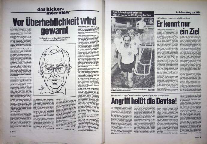 Inhaltsverzeichnis Kicker 47/1982