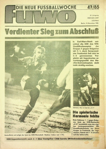 Fuwo Fussballwoche 47/1985