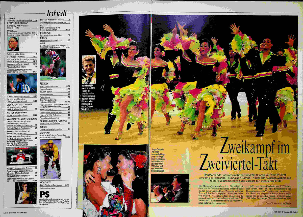 Inhaltsverzeichnis Sport Bild 47/1988