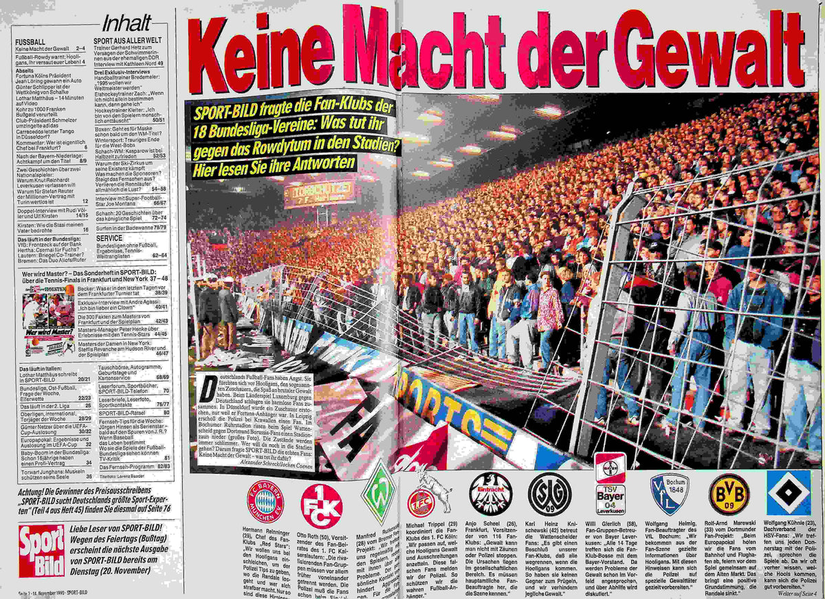 Inhaltsverzeichnis Sport Bild 47/1990