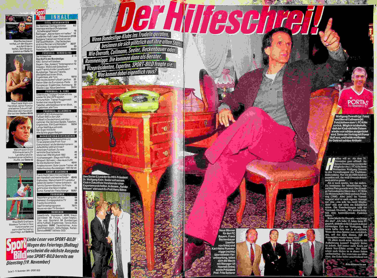 Inhaltsverzeichnis Sport Bild 47/1991