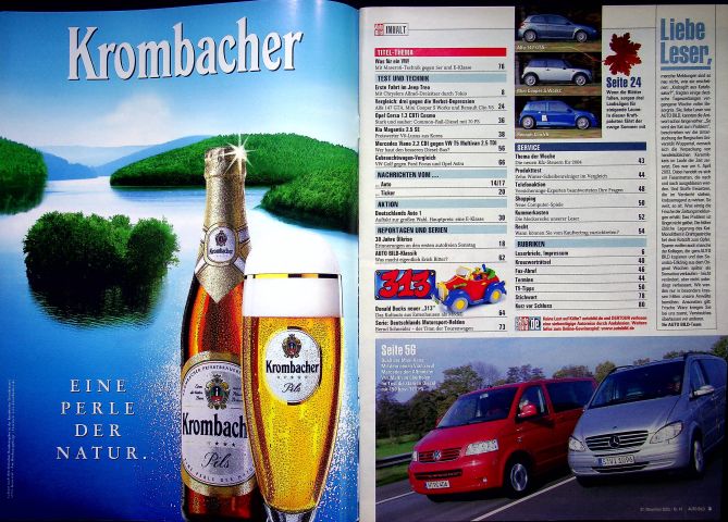 Inhaltsverzeichnis Auto Bild 47/2003