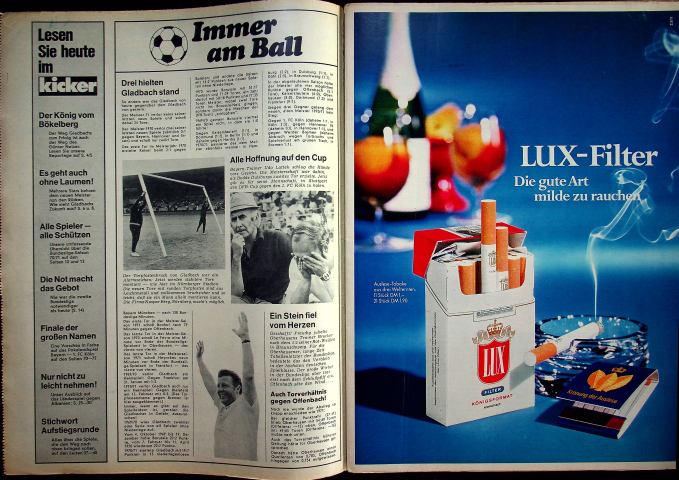 Inhaltsverzeichnis Kicker 48/1971