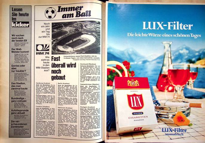 Inhaltsverzeichnis Kicker 48/1973