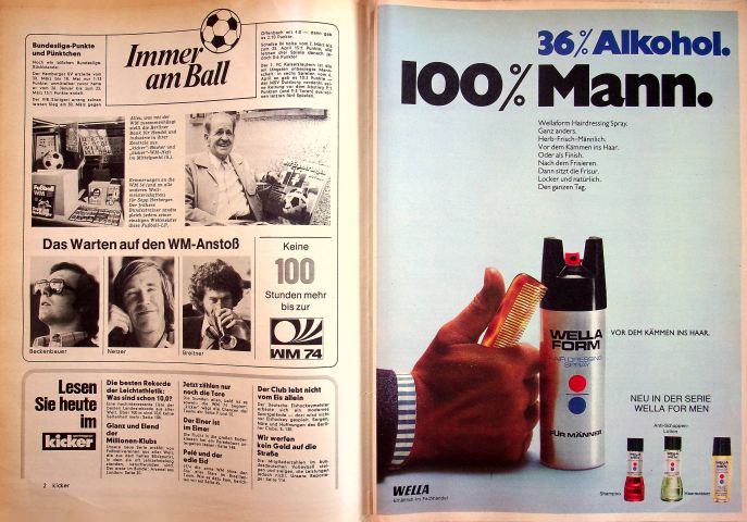 Inhaltsverzeichnis Kicker 48/1974
