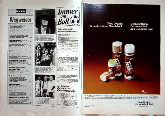 Inhaltsverzeichnis Kicker 48/1978