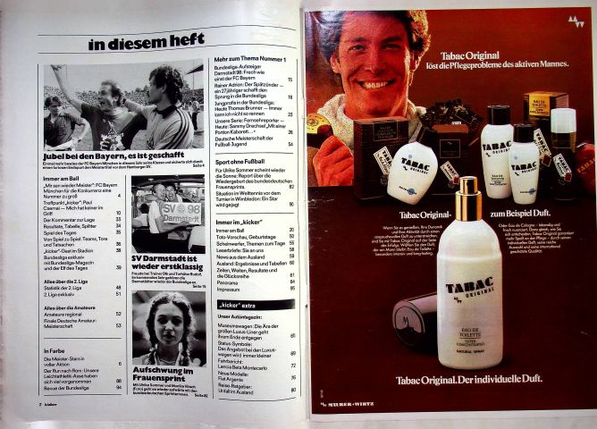 Inhaltsverzeichnis Kicker 48/1981