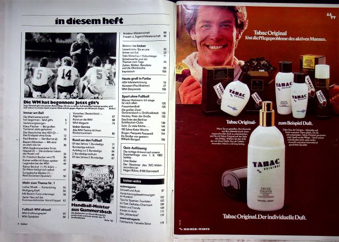Inhaltsverzeichnis Kicker 48/1982