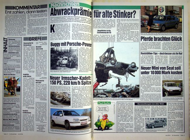 Inhaltsverzeichnis Auto Bild 48/1986