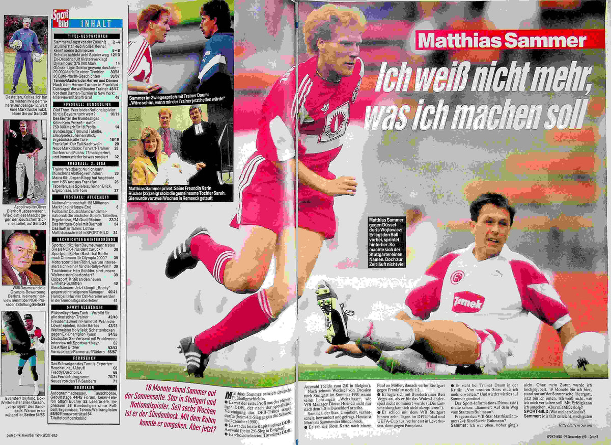 Inhaltsverzeichnis Sport Bild 48/1991