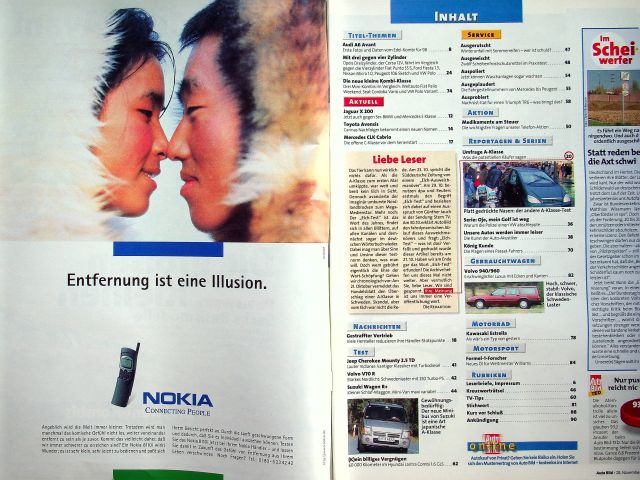 Inhaltsverzeichnis Auto Bild 48/1997