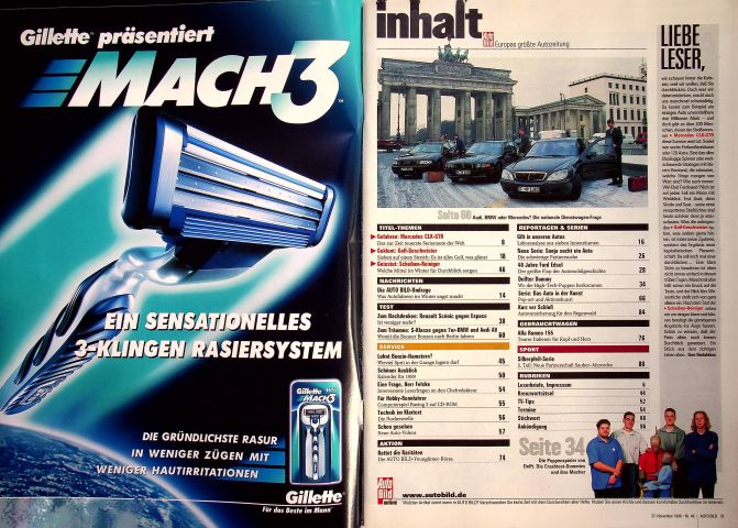 Inhaltsverzeichnis Auto Bild 48/1998
