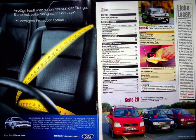 Inhaltsverzeichnis Auto Bild 48/2001