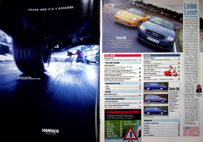 Inhaltsverzeichnis Auto Bild 48/2003
