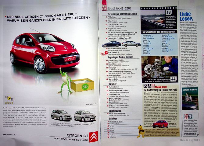 Inhaltsverzeichnis Auto Bild 48/2005