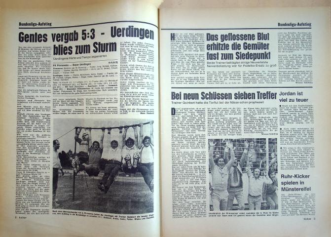 Inhaltsverzeichnis Kicker 49/1975