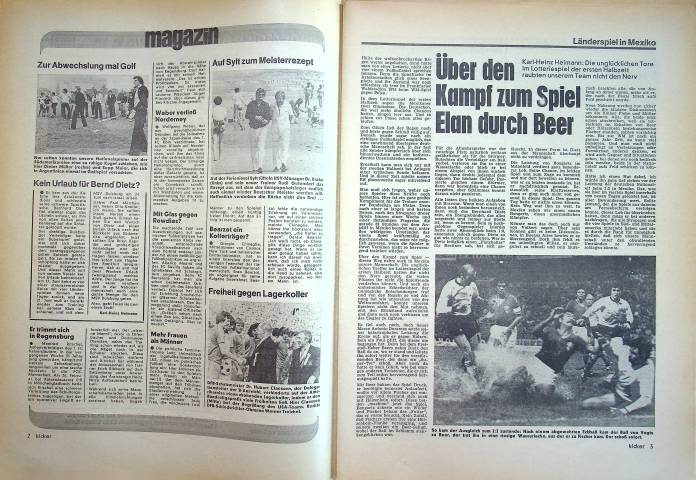 Inhaltsverzeichnis Kicker 49/1977