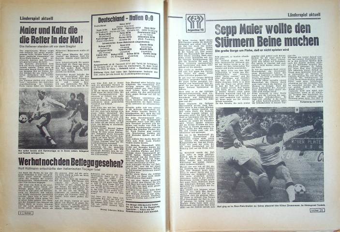 Inhaltsverzeichnis Kicker 49/1978