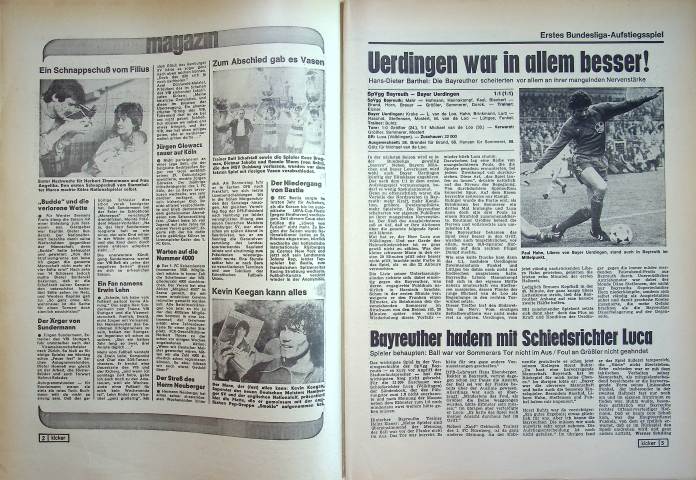 Inhaltsverzeichnis Kicker 49/1979