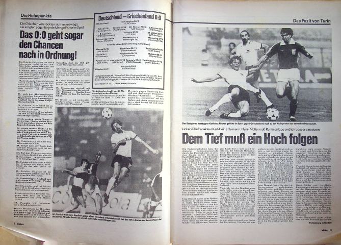 Inhaltsverzeichnis Kicker 49/1980