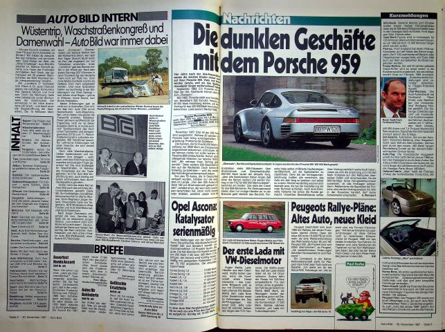 Inhaltsverzeichnis Auto Bild 49/1987