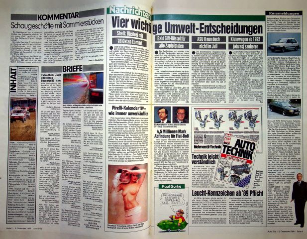Inhaltsverzeichnis Auto Bild 49/1988