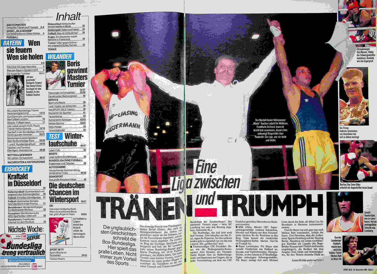Inhaltsverzeichnis Sport Bild 49/1988
