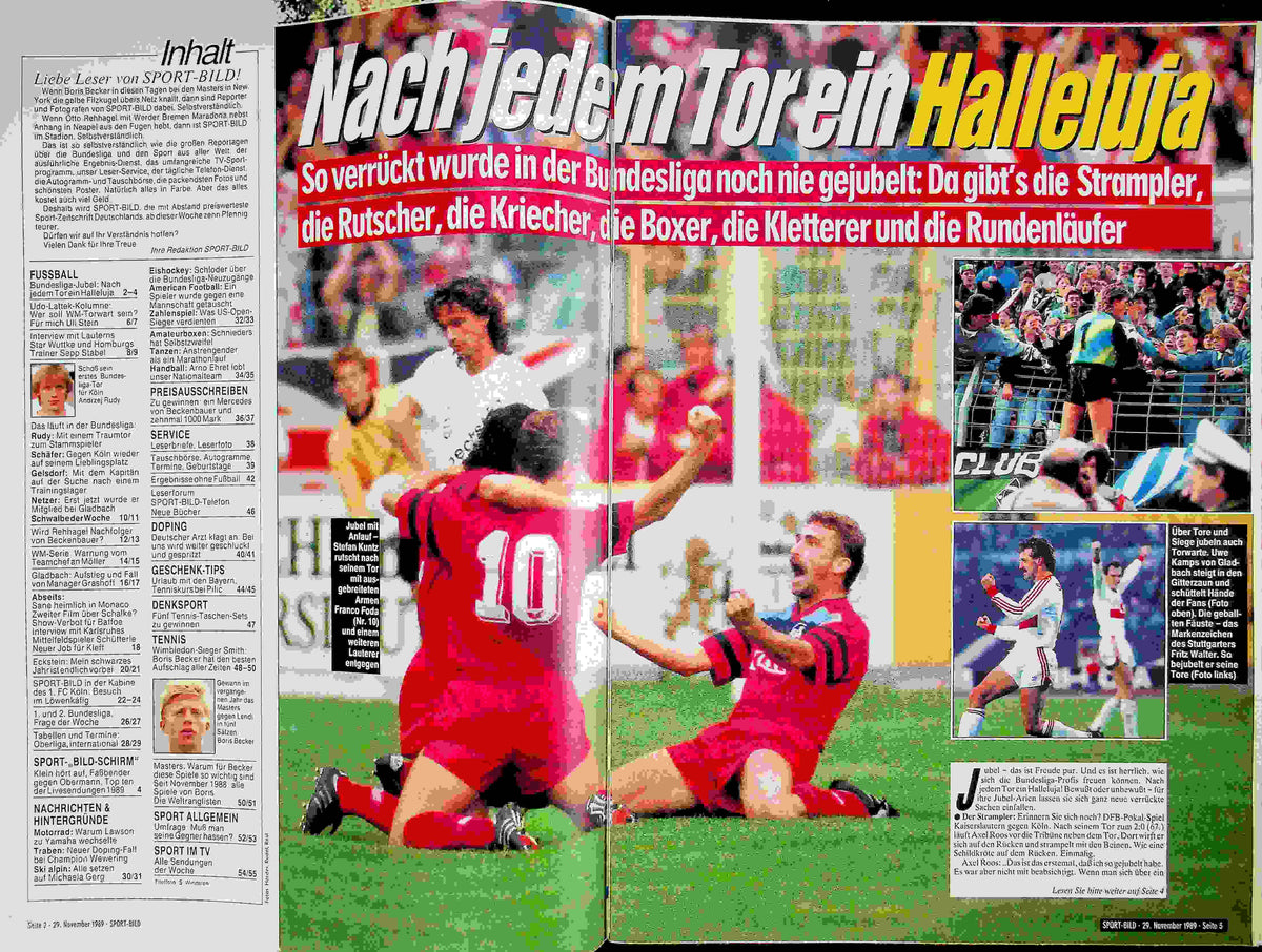Inhaltsverzeichnis Sport Bild 49/1989
