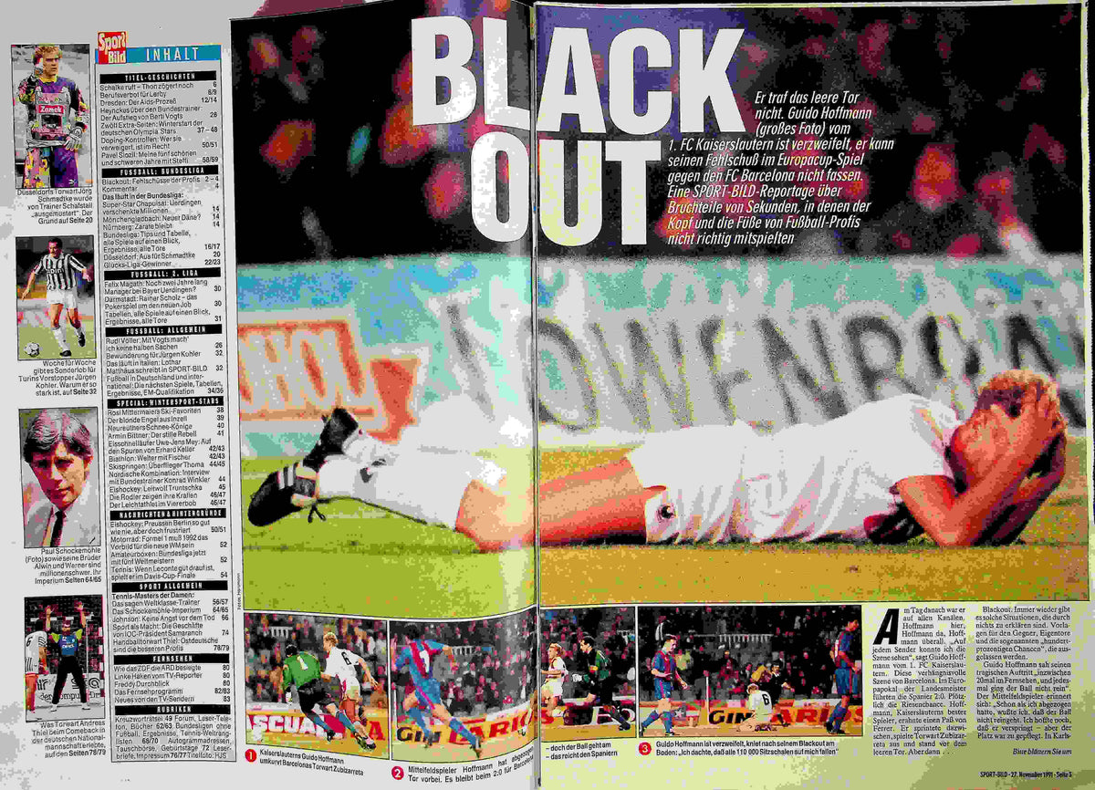 Inhaltsverzeichnis Sport Bild 49/1991