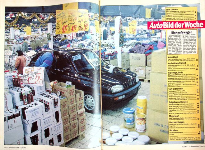 Inhaltsverzeichnis Auto Bild 49/1993