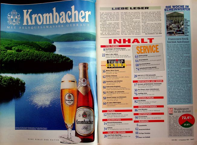 Inhaltsverzeichnis Auto Bild 49/1995
