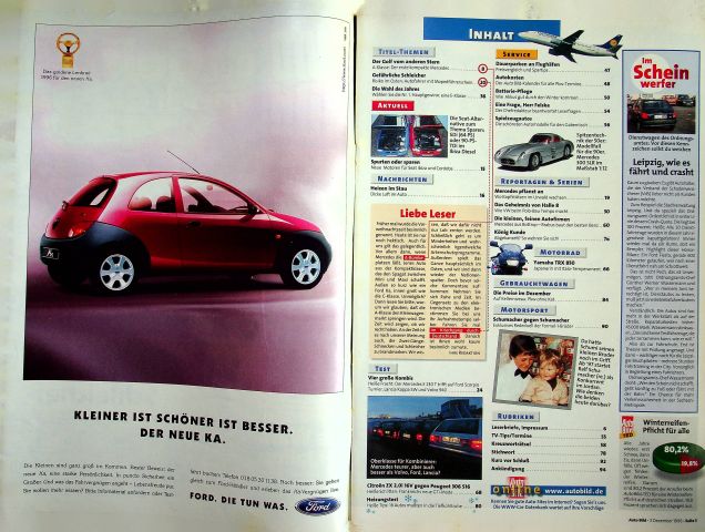 Inhaltsverzeichnis Auto Bild 49/1996