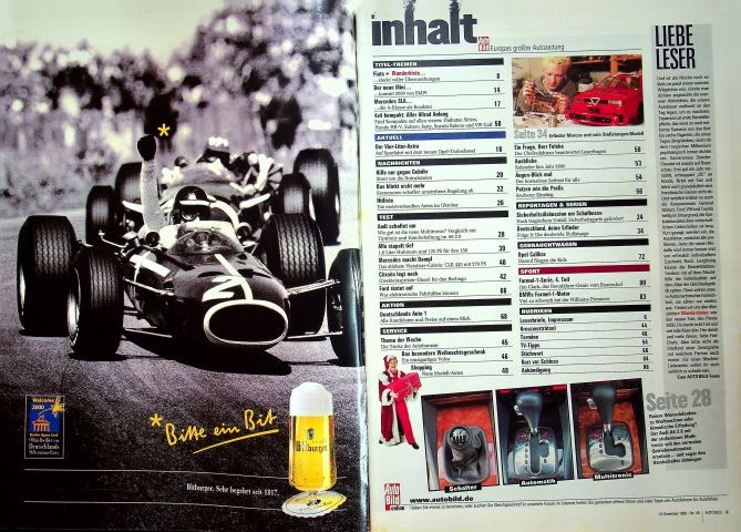 Inhaltsverzeichnis Auto Bild 49/1999
