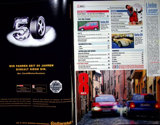 Inhaltsverzeichnis Auto Bild 49/2002