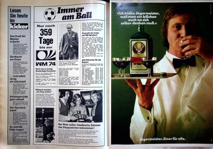 Inhaltsverzeichnis Kicker 50/1973