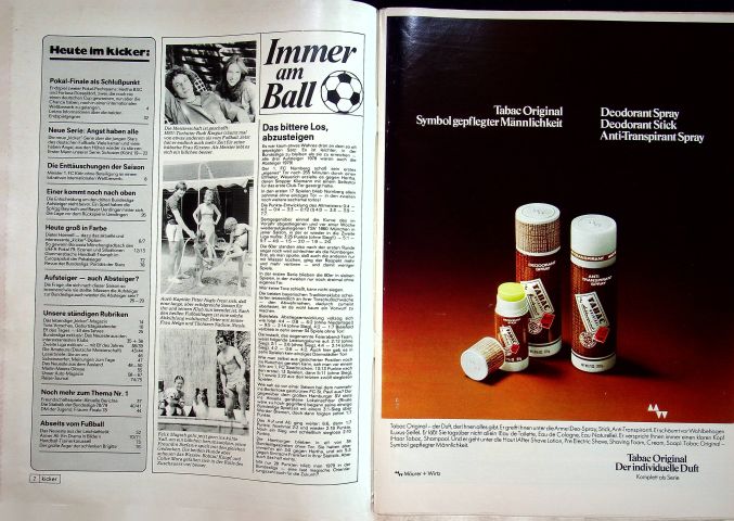 Inhaltsverzeichnis Kicker 50/1979