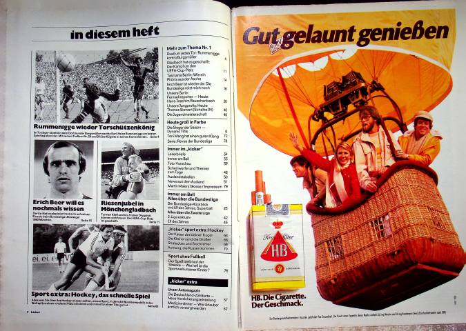 Inhaltsverzeichnis Kicker 50/1981