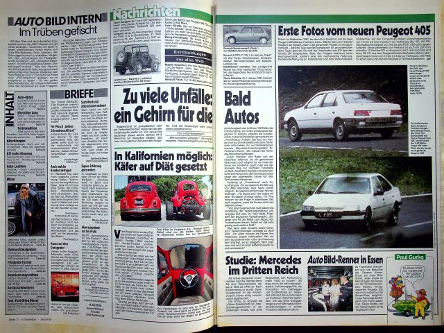 Inhaltsverzeichnis Auto Bild 50/1986