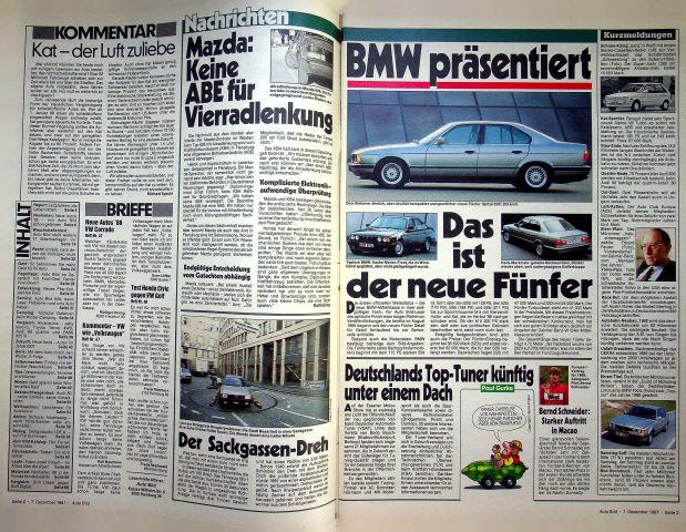 Inhaltsverzeichnis Auto Bild 50/1987