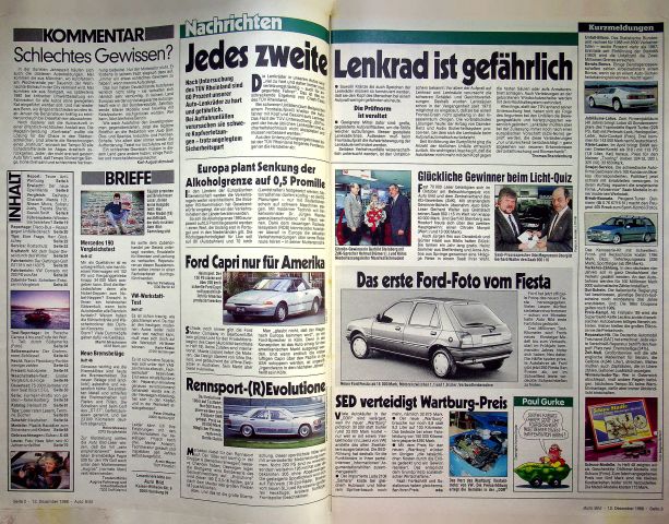 Inhaltsverzeichnis Auto Bild 50/1988