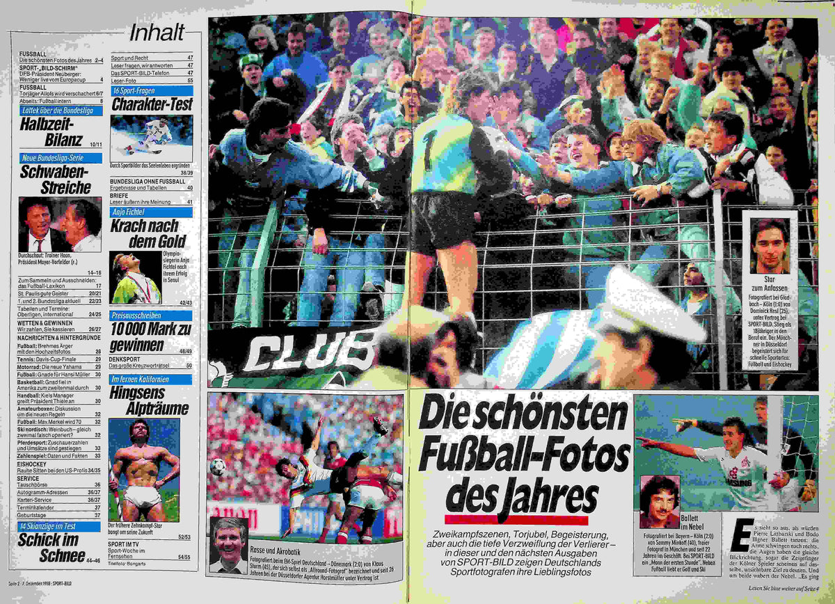 Inhaltsverzeichnis Sport Bild 50/1988