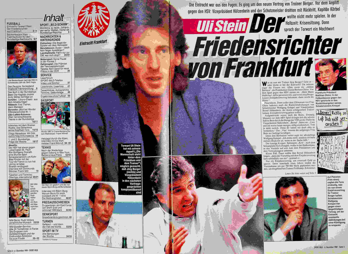 Inhaltsverzeichnis Sport Bild 50/1989